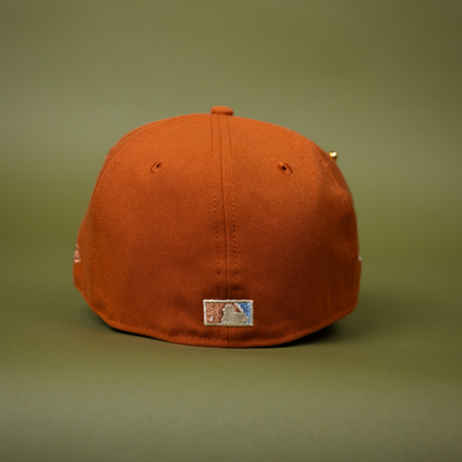 NEW ERA EXCLUSIVE 59FIFTY RUST ANAHEIM ANGELS W/ 40TH ANNIVERSARY SIDE PATCH
