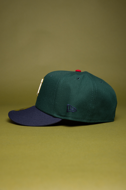 NEW ERA EXCLUSIVE 59FIFTY FOREST GREEN/NAVY DETROIT TIGERS W/ ALL STAR GAME SIDE PATCH