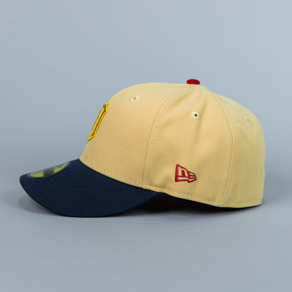 NEW ERA EXCLUSIVE 59FIFTY VEGAS GOLD/ NAVY DETROIT TIGERS W/ 2006 WORLD SERIES SIDE PATCH