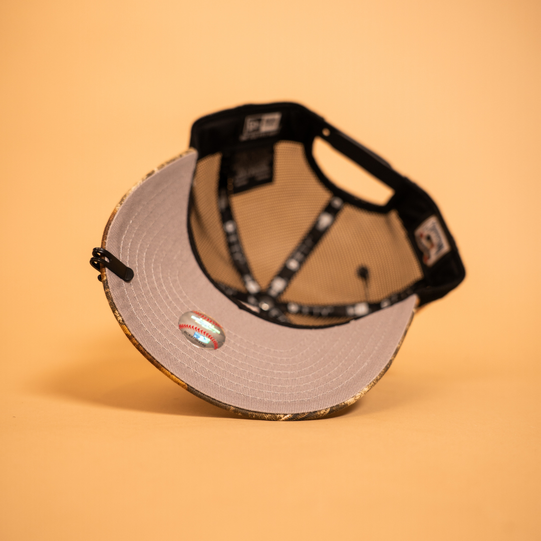 NEW ERA EXCLUSIVE 9FIFTY A-FRAME CHROME/ REALTREE LOS ANGELES DODGERS MESHBACK SNAPBACK W/ 40TH ANNIVERSARY SIDE PATCH