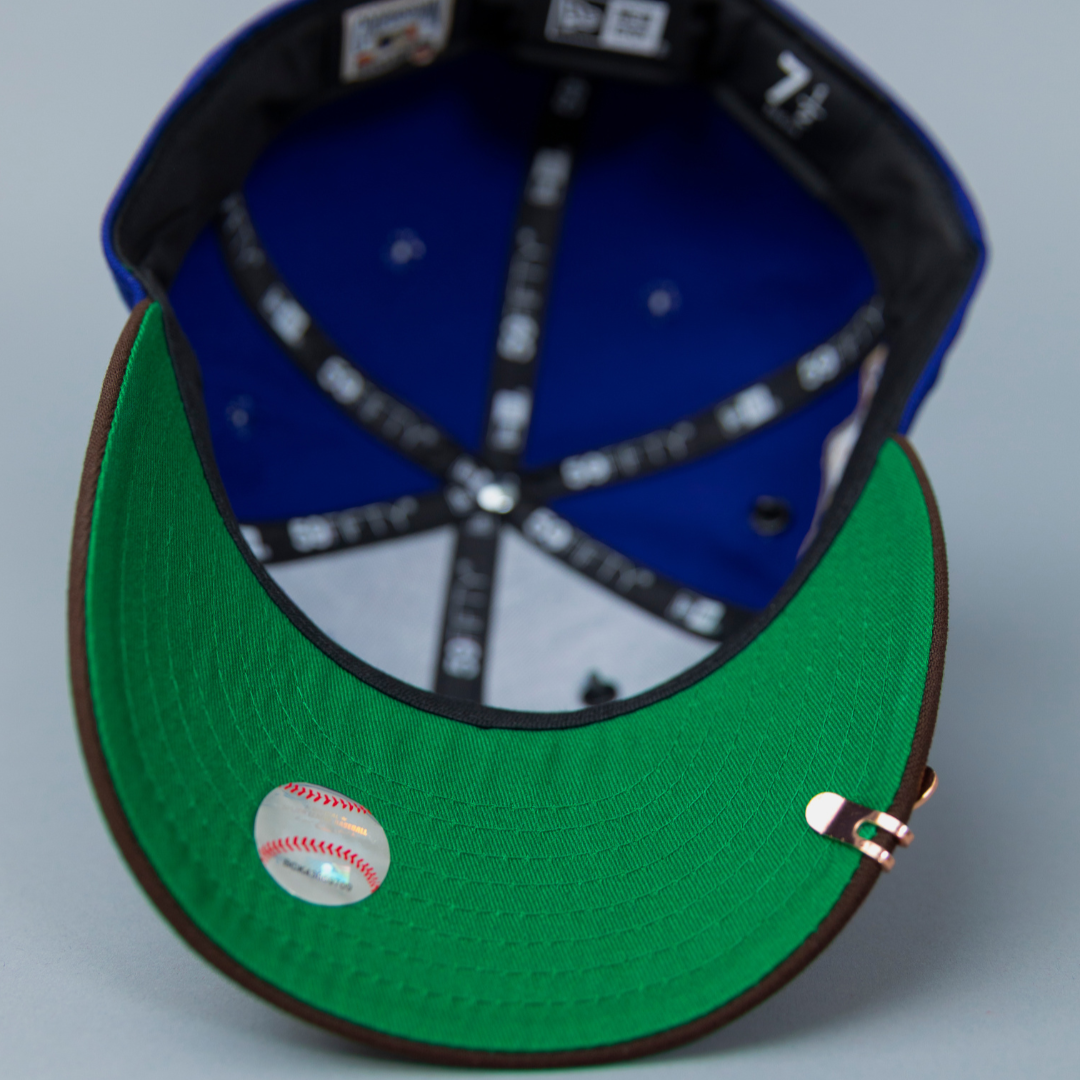 NEW ERA EXCLUSIVE 59FIFTY DARK BLUE/ WALNUT PHILADELPHIA PHILLIES W/ 1996 ALL STAR GAME PATCH