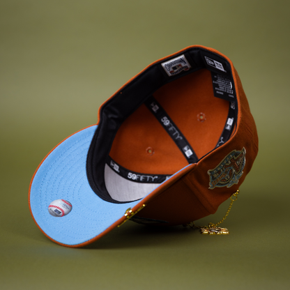 NEW ERA EXCLUSIVE 59FIFTY RUST ANAHEIM ANGELS W/ 40TH ANNIVERSARY SIDE PATCH