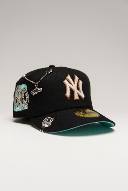 NEW ERA EXCLUSIVE 59FIFTY BLACK NEW YORK YANKEES W/ SUBWAY SERIES SIDE PATCH