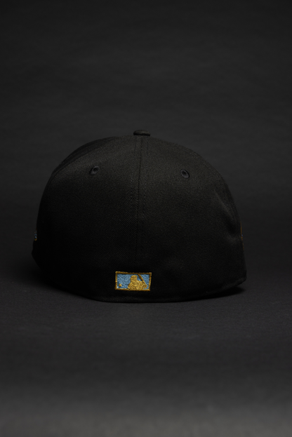 NEW ERA EXCLUSIVE 59FIFTY BLACK LOS ANGELES DODGERS W/ HEART + 50TH ANNIVERSARY SIDE PATCH