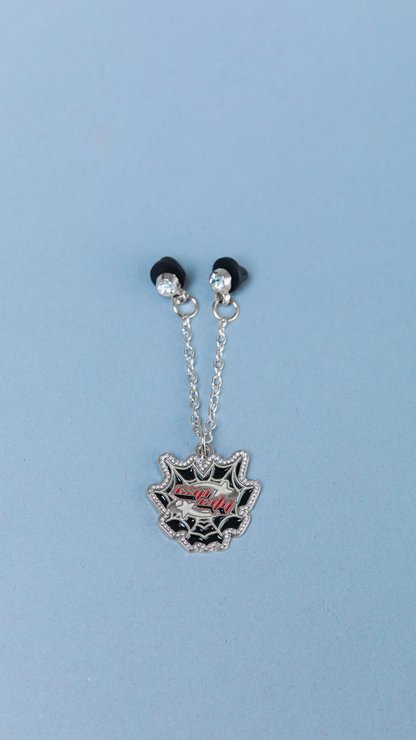 *NEW SILVER "CAP CITY" SPIDER WEB CHAIN W/ RHINESTONES VERY LIMITED