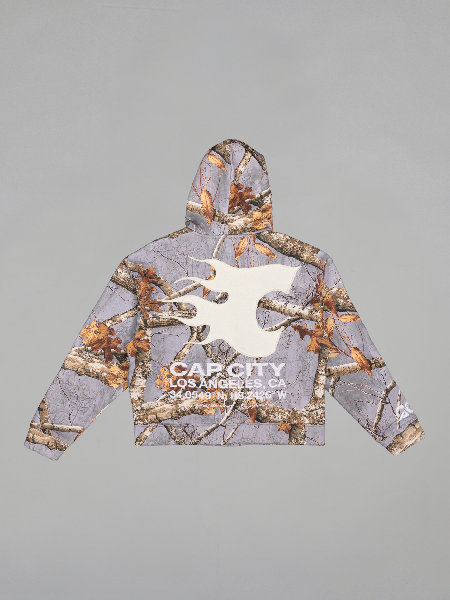 CAP CITY X SHORELINE MAFIA GREY CAMO ZIP UP HOODIE -UNISEX