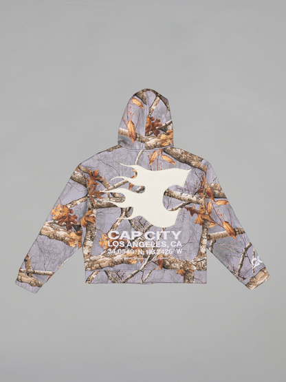 CAP CITY X SHORELINE MAFIA GREY CAMO ZIP UP HOODIE -UNISEX
