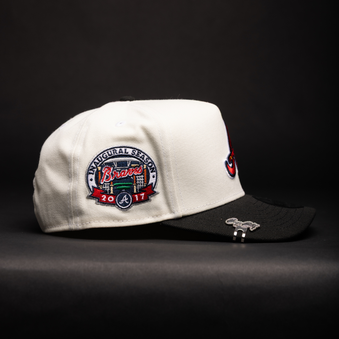 NEW ERA 9FIFTY A-FRAME CHROME/BLACK ATLANTA BRAVES W/ 2017 INAUGURAL SEASON SIDE PATCH