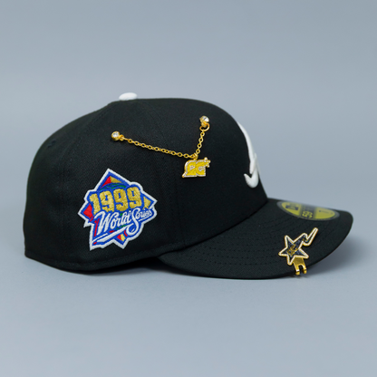 NEW ERA 59FIFTY BLACK ATLANTA BRAVES W/ 1999 WORLD SERIES SIDE PATCH