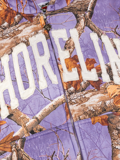 CAP CITY X SHORELINE MAFIA LAVENDER CAMO ZIP UP HOODIE -UNISEX