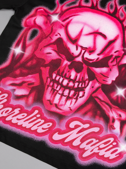 CAP CITY X SHORELINE MAFIA BLACK/PINK AIR BRUSH TEE - UNISEX