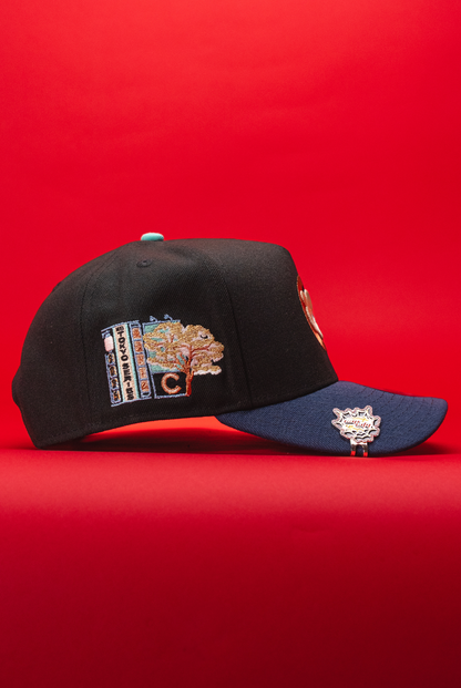 NEW ERA 9FIFTY A-FRAME BLACK/NAVY CHICAGO CUBS SNAPBACK W/ TOKYO SERIES SIDE PATCH