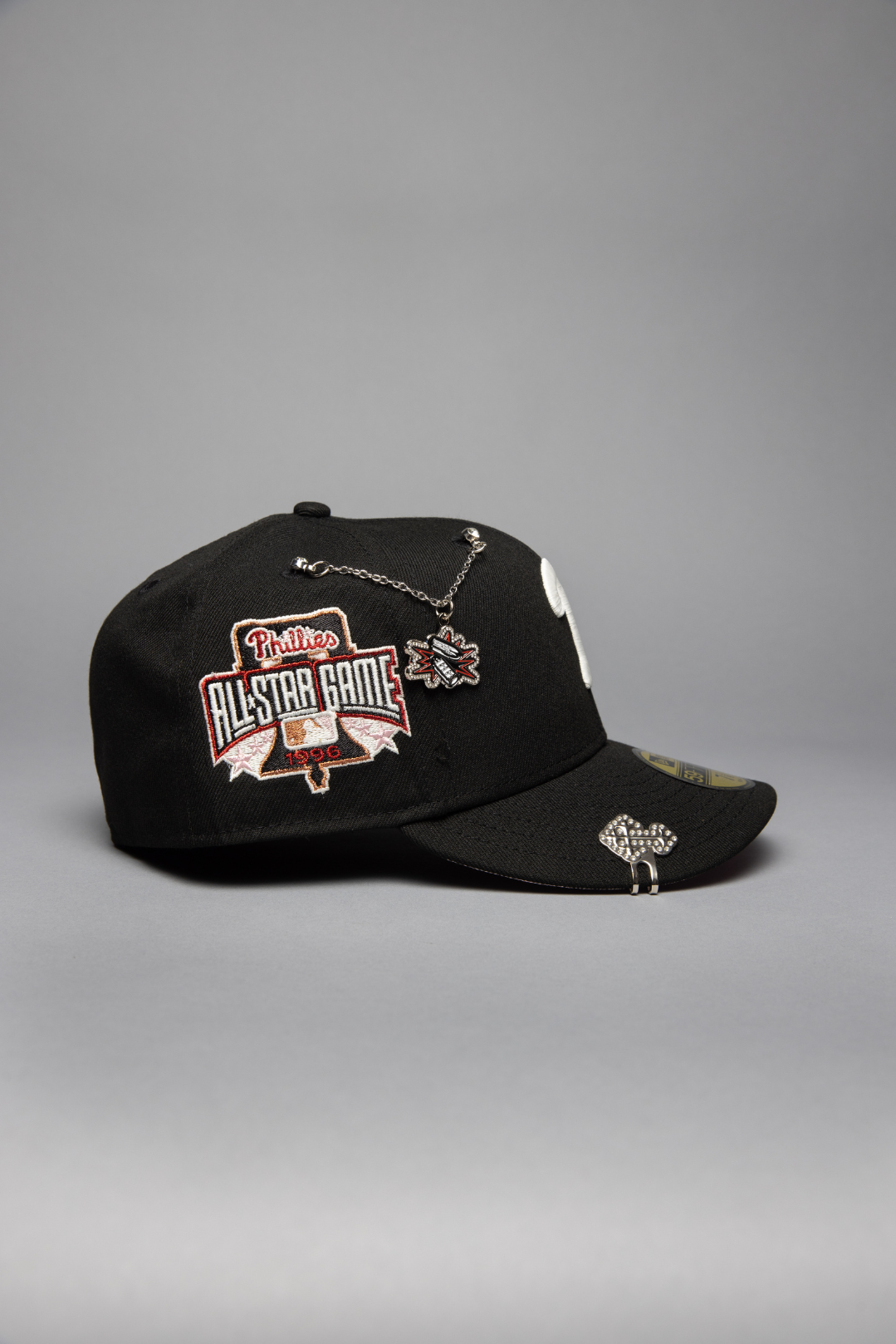 NEW ERA EXCLUSIVE 59FIFTY BLACK PHILADELPHIA PHILLIES W/ ALL STAR GAME SIDE PATCH