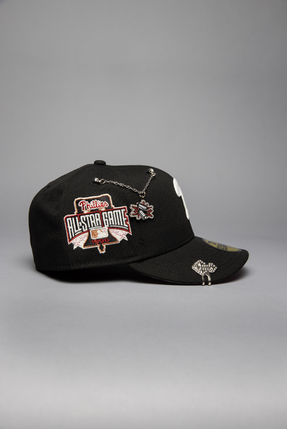NEW ERA EXCLUSIVE 59FIFTY BLACK PHILADELPHIA PHILLIES W/ ALL STAR GAME SIDE PATCH