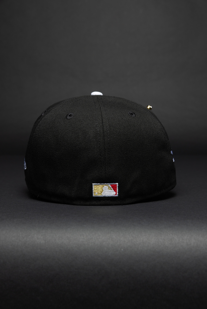 NEW ERA EXCLUSIVE 59FIFTY BLACK CHICAGO WHITE SOX W/ HEART + COMISKEY PARK SIDE PATCH