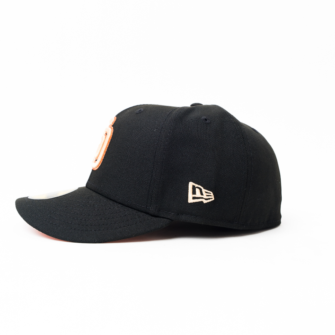 NEW ERA EXCLUSIVE 59FIFTY BLACK SAN DIEGO PADRES W/ PETCO PARK SIDE PATCH