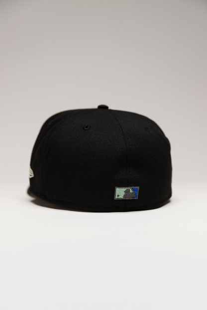 NEW ERA EXCLUSIVE 59FIFTY BLACK MINNESOTA TWINS W/ 50TH ANNIVERSARY SIDE PATCH