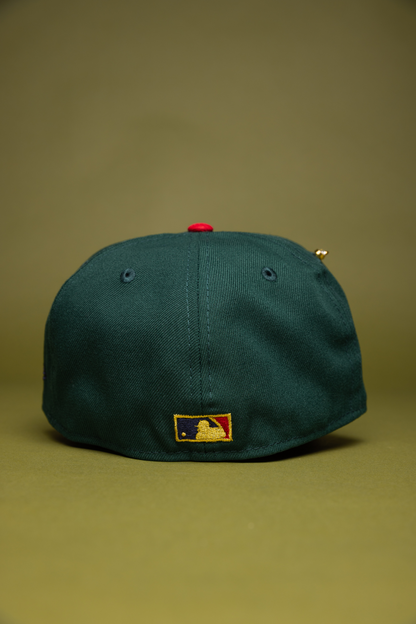 NEW ERA EXCLUSIVE 59FIFTY FOREST GREEN/NAVY SAN DIEGO PADRES W/ 40TH ANNIVERSARY SIDE PATCH