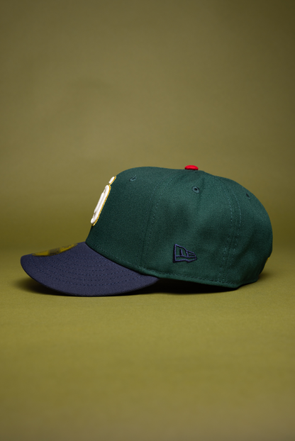 NEW ERA EXCLUSIVE 59FIFTY FOREST GREEN/NAVY SAN DIEGO PADRES W/ 40TH ANNIVERSARY SIDE PATCH
