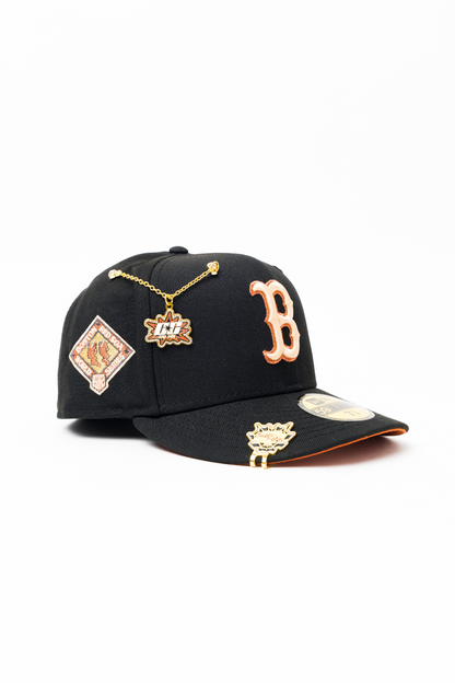 NEW ERA EXCLUSIVE 59FIFTY BLACK BOSTON RED SOX W/ 1912 WORLD SERIES SIDE PATCH