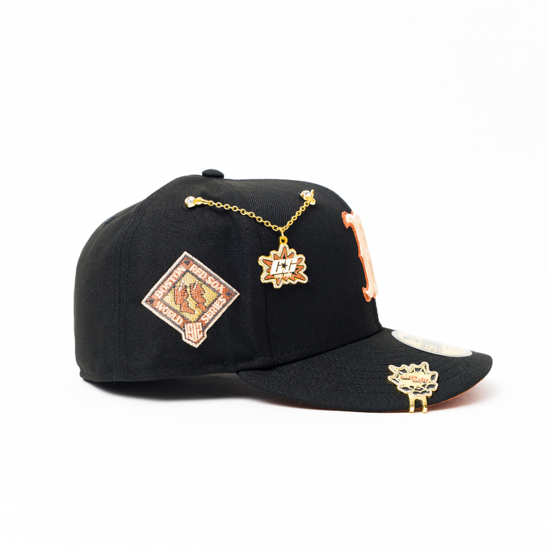 NEW ERA EXCLUSIVE 59FIFTY BLACK BOSTON RED SOX W/ 1912 WORLD SERIES SIDE PATCH