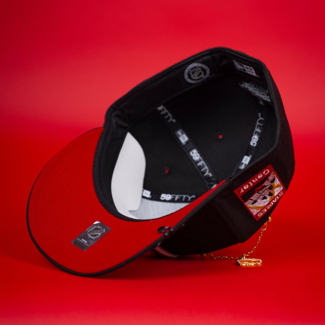 NEW ERA EXCLUSIVE 59FIFTY BLACK LOS ANGELES KINGS W/ STAPLES CENTER SIDE PATCH