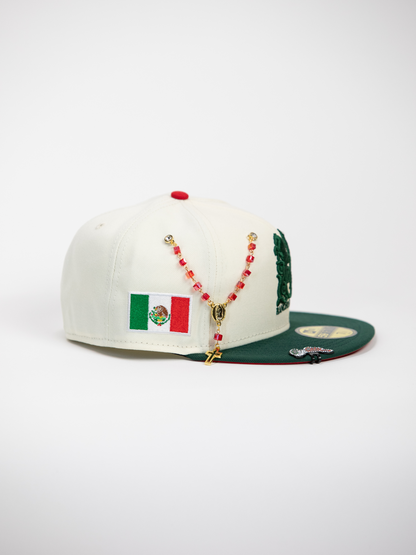 NEW* "RANCHO HUMILDE x NEW ERA x CAP CITY" WHITE/GREEN 59FIFTY FITTED W/ MEXICAN FLAG & RED UV *FREE ACCESSORY INCLUDED