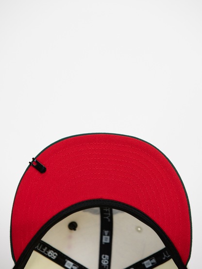 NEW* "RANCHO HUMILDE x NEW ERA x CAP CITY" WHITE/GREEN 59FIFTY FITTED W/ MEXICAN FLAG & RED UV *FREE ACCESSORY INCLUDED
