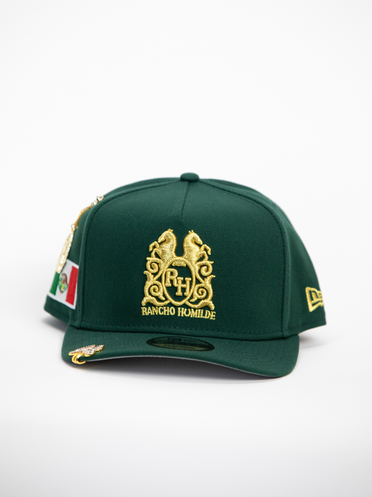 NEW* "RANCHO HUMILDE x NEW ERA x CAP CITY" FOREST GREEN 9FIFTY A-FRAME W/ MEXICAN FLAG & GREY UV *FREE ACCESSORY INCLUDED