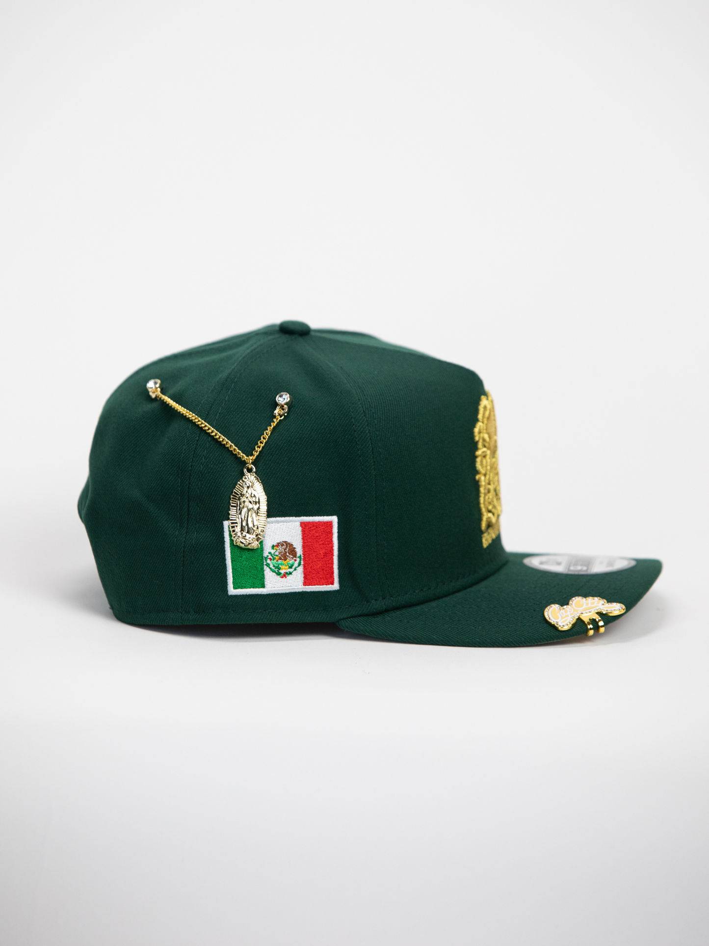 NEW* "RANCHO HUMILDE x NEW ERA x CAP CITY" FOREST GREEN 9FIFTY A-FRAME W/ MEXICAN FLAG & GREY UV *FREE ACCESSORY INCLUDED