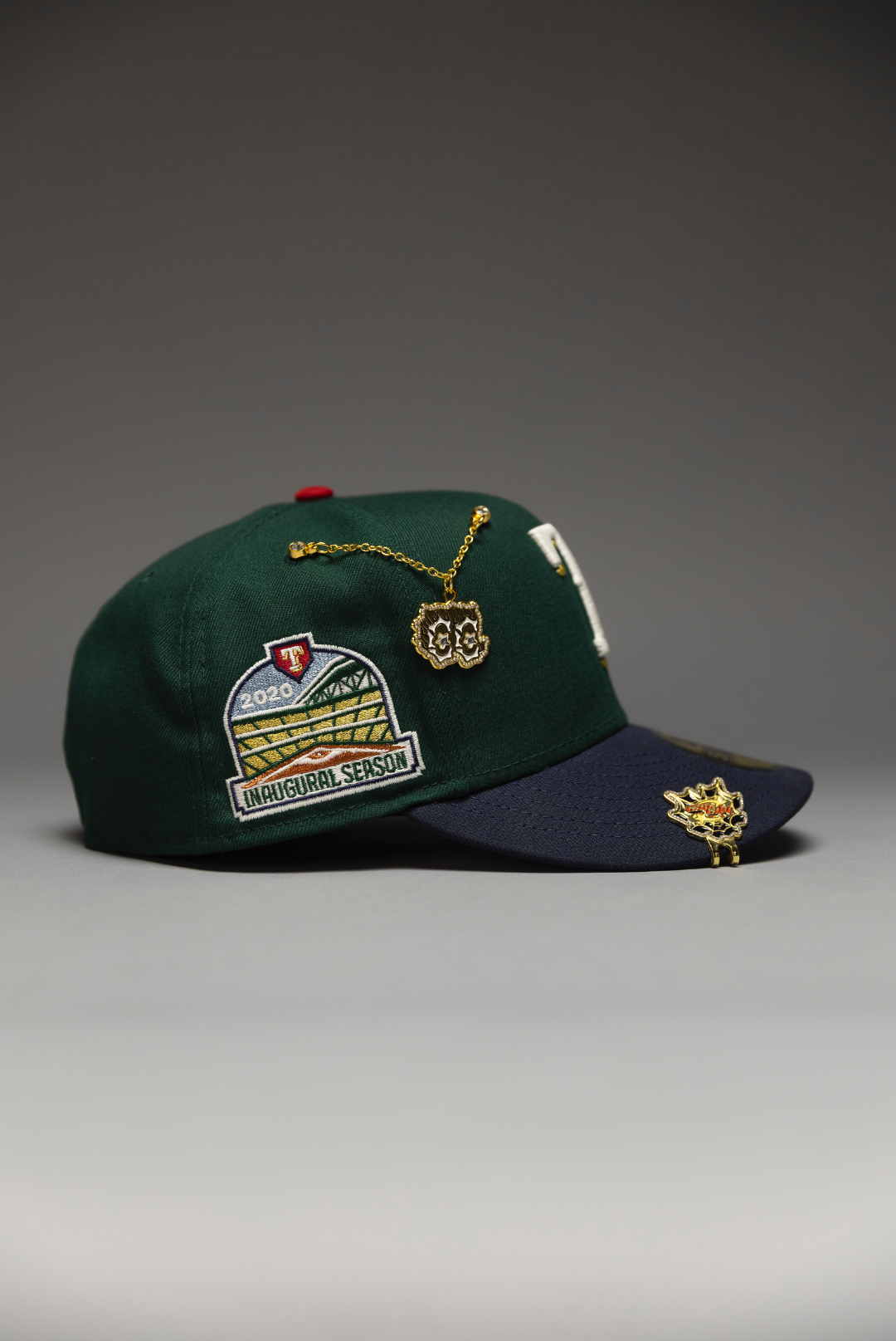NEW ERA EXCLUSIVE 59FIFTY FOREST GREEN/NAVY TEXAS RANGERS W/ INAUGURAL SEASON SIDE PATCH