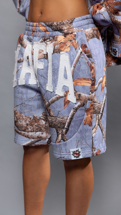 CAP CITY X SHORELINE MAFIA LAVENDER CAMO SHORTS - UNISEX