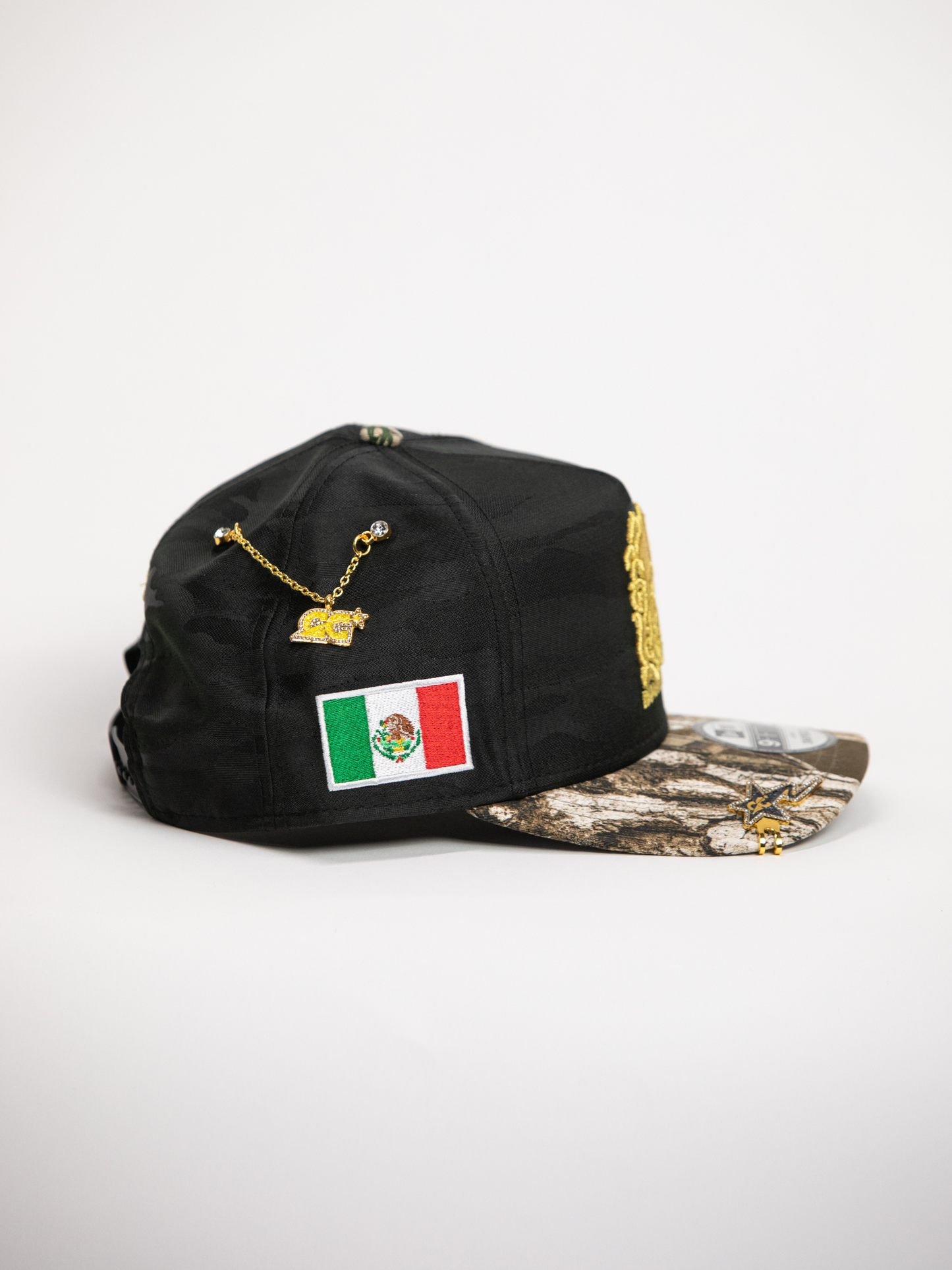 NEW* "RANCHO HUMILDE x NEW ERA x CAP CITY" BLACK CAMO/REALTREE 9FIFTY A-FRAME W/ MEXICAN FLAG & GREY UV *FREE ACCESSORY INCLUDED