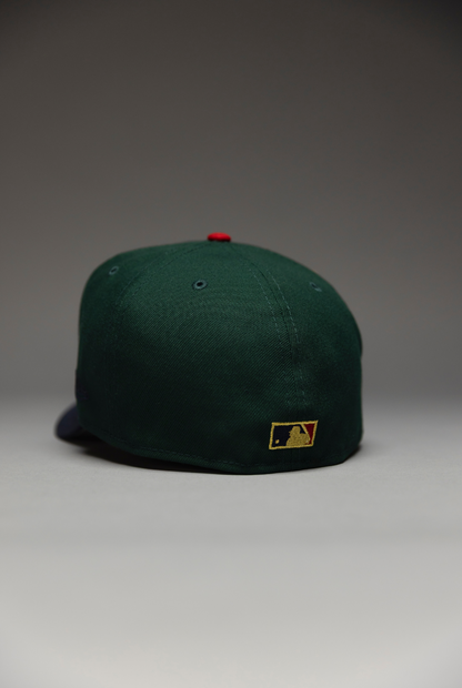 NEW ERA EXCLUSIVE 59FIFTY FOREST GREEN/NAVY TEXAS RANGERS W/ INAUGURAL SEASON SIDE PATCH