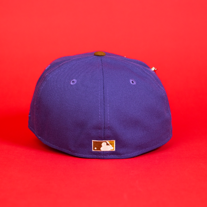 NEW ERA EXCLUSIVE 59FIFTY PURPLE/ KHAKI ANAHEIM ANGELS W/ 40TH ANNIVERSARY PATCH