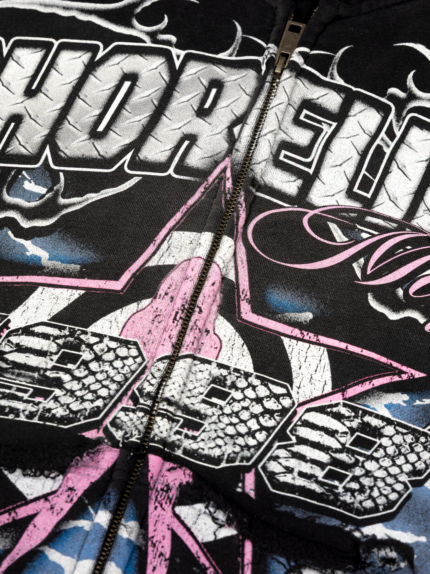 CAP CITY X SHORELINE MAFIA BLACK/COTTON CANDY MEMBERS ONLY ZIP UP HOODIE - UNISEX