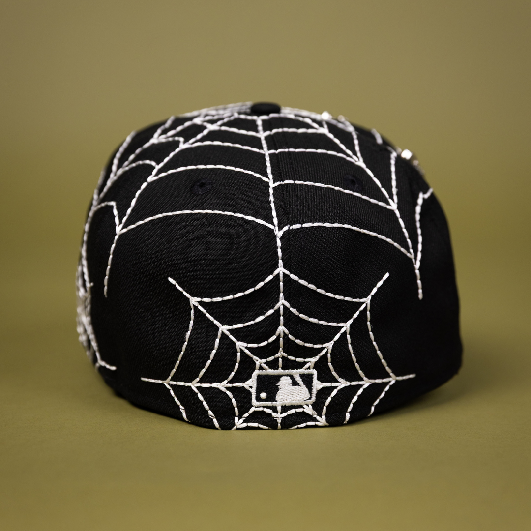 NEW ERA EXCLUSIVE 59FIFTY BLACK CHICAGO WHITE SOX W/ SPIDER WEB + 2003 ALL STAR GAME SIDE PATCH