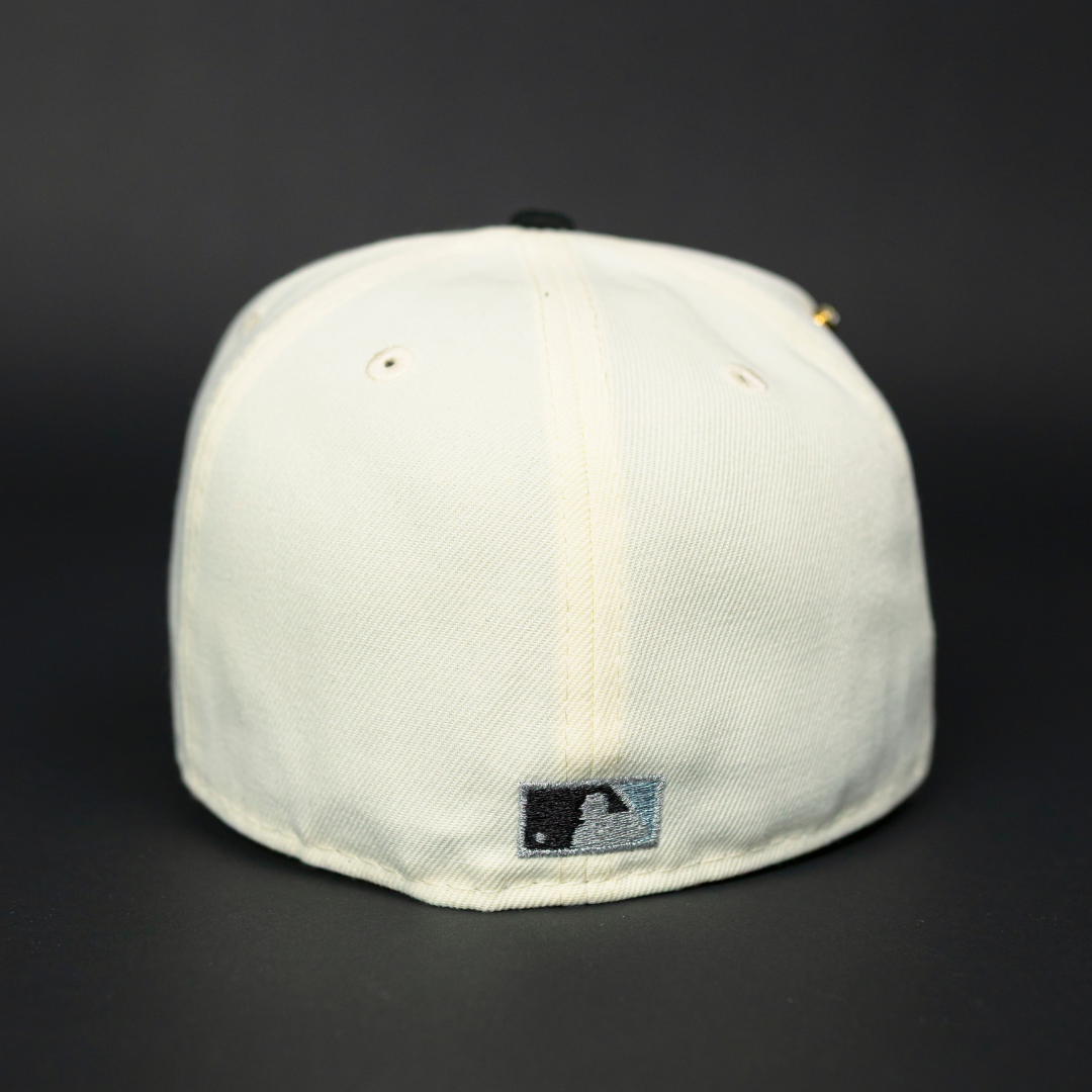 NEW ERA EXCLUSIVE 59FIFTY CHROME/ BLACK OAKLAND ATHLETICS W/ RICKEY HENDERSON SIDE PATCH
