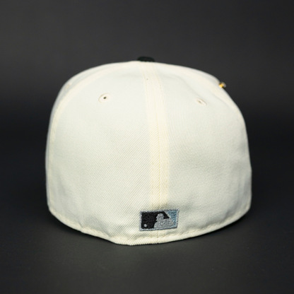 NEW ERA EXCLUSIVE 59FIFTY CHROME/ BLACK OAKLAND ATHLETICS W/ RICKEY HENDERSON SIDE PATCH