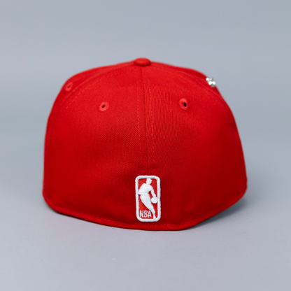 NEW ERA EXCLUSIVE 59FIFTY RED LOS ANGELES LAKERS W/ WESTERN CONFERENCE SIDE PATCH