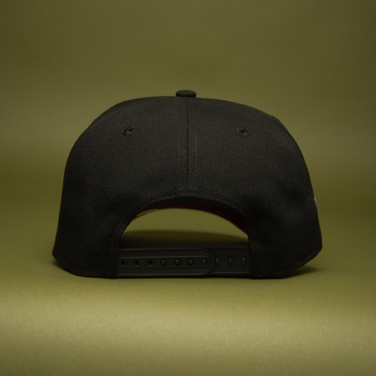 NEW ERA 9FIFTY A-FRAME BLACK LOS ANGELES DODGERS SNAPBACK W/ PALM TREES + 50TH ANNIVERSARY SIDE PATCH