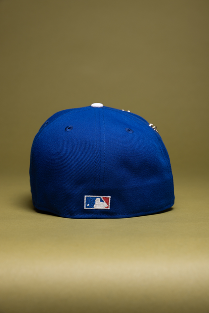 NEW ERA EXCLUSIVE 59FIFTY BLUE LOS ANGELES DODGERS W/ RED ROSE + 1ST WORLD CHAMPIONSHIP SIDE PATCH