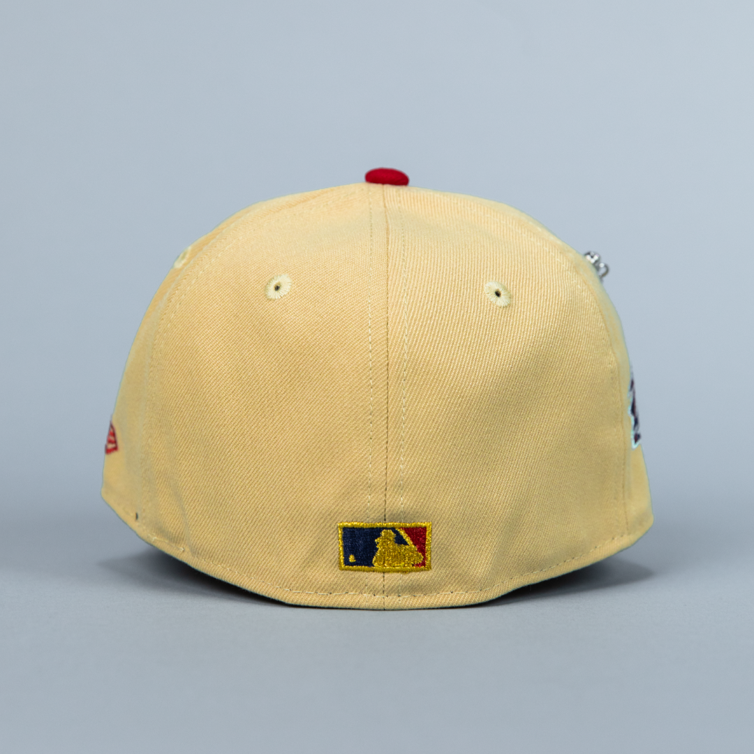 NEW ERA EXCLUSIVE 59FIFTY VEGAS GOLD/ NAVY NEW YORK METS W/ 40TH ANNIVERSARY SIDE PATCH