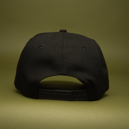 NEW ERA 9FIFTY A-FRAME BLACK ANAHEIM ANGELS SNAPBACK W/ 50TH ANNIVERSARY SIDE PATCH