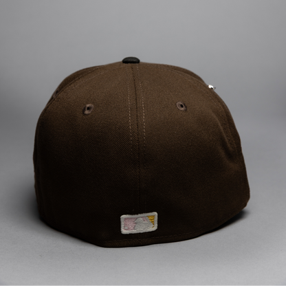NEW ERA EXCLUSIVE 59FIFTY BROWN/BLACK LOS ANGELES DODGERS 'HEAVENLY CITY" W/ SHOHEI OHTANI 50-50 CLUB SIDE PATCH