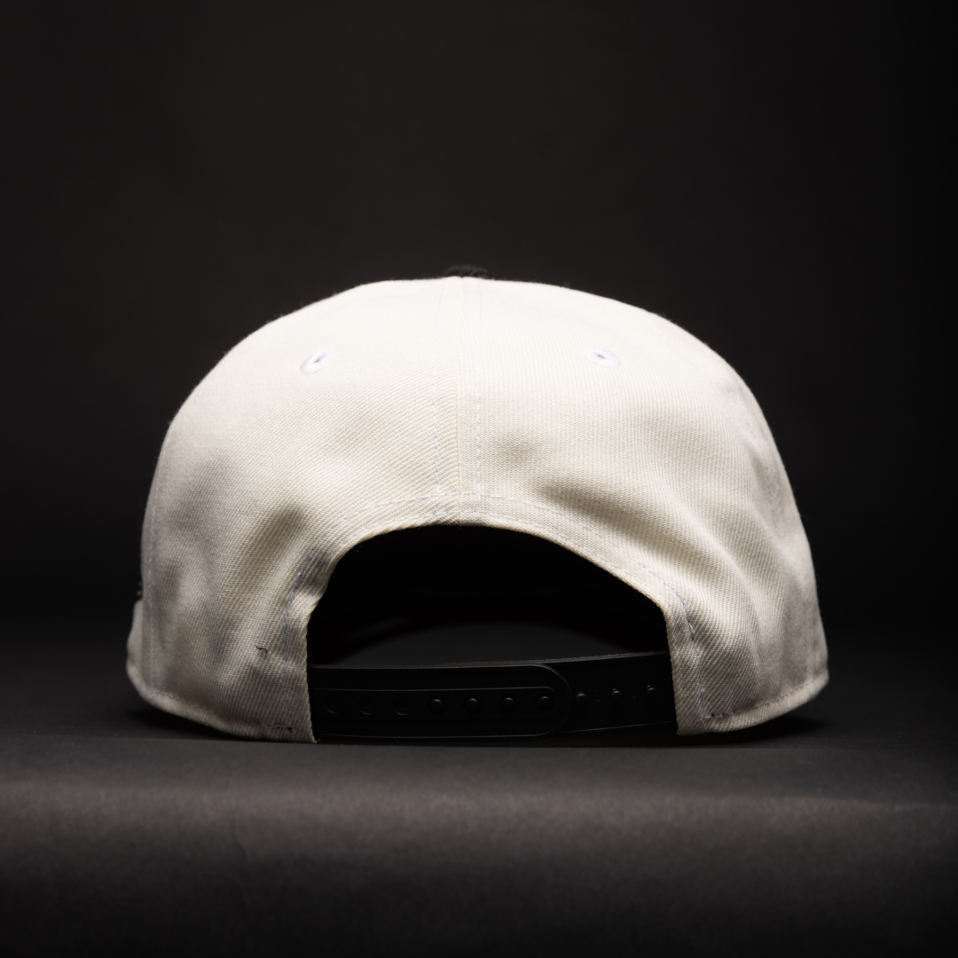 NEW ERA 9FIFTY A-FRAME CHROME/BLACK HOUSTON ASTROS SNAPBACK W/ RED ROSE + "35 GREAT YEARS" SIDE PATCH