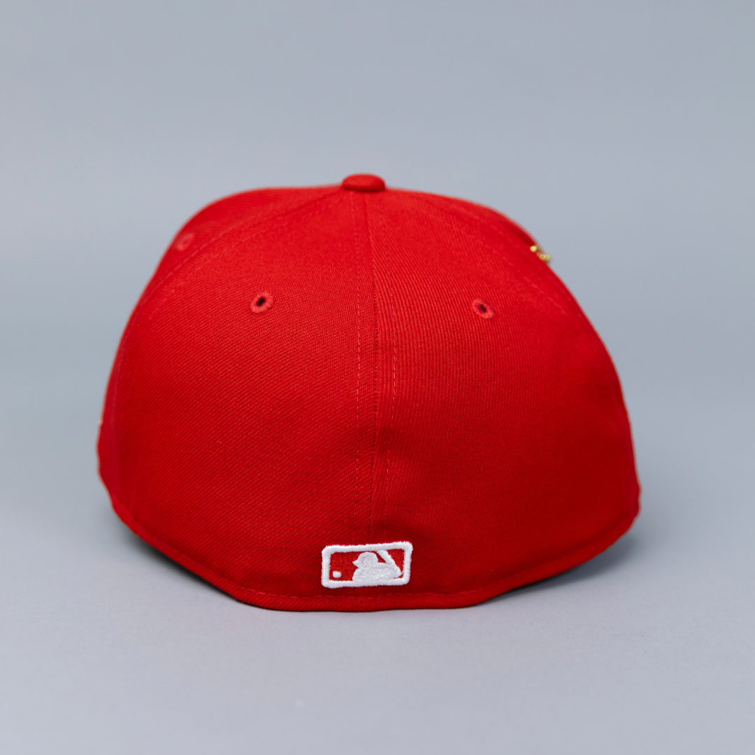 NEW ERA EXCLUSIVE 59FIFTY RED CHICAGO WHITE SOX W/ 2005 WORLD SERIES SIDE PATCH