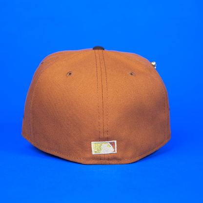 NEW ERA EXCLUSIVE 59FIFTY RUST/ WALNUT HOUSTON ASTROS W/ 2022 WORLD SERIES SIDE PATCH
