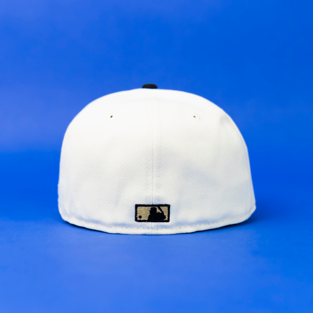 NEW ERA EXCLUSIVE 59FIFTY CHROME/ BLACK LOS ANGELES DODGERS W/ 40TH ANNIVERSARY SIDE PATCH