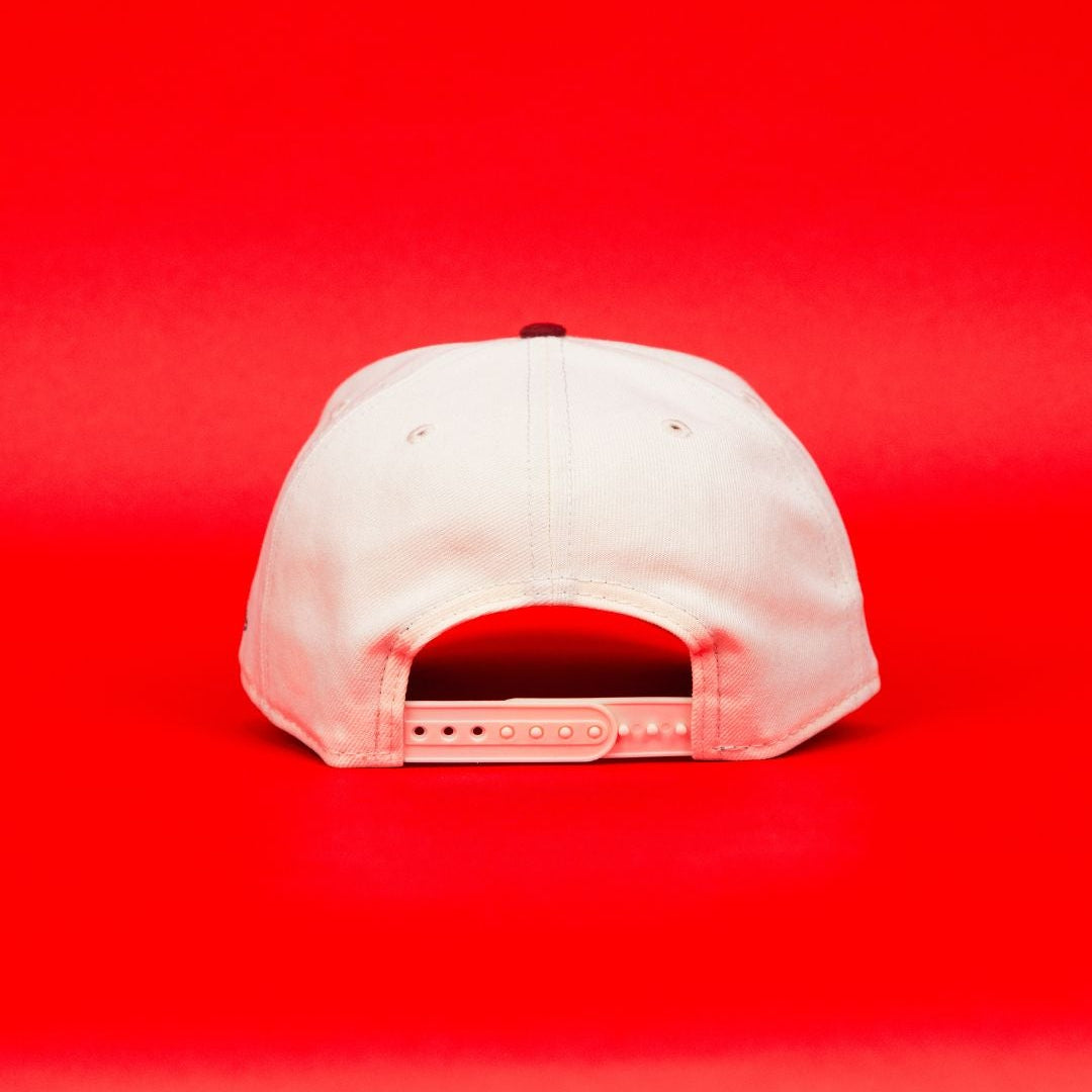 NEW ERA 9FIFTY A-FRAME CHROME/ BLUE PHILADELPHIA PHILLIES SNAPBACK W/ HOME OF THE PHILLIES SIDE PATCH